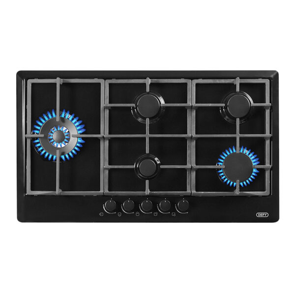 DEFY DHG128 GAS HOB 5 BURNER BLACK HOB Masons