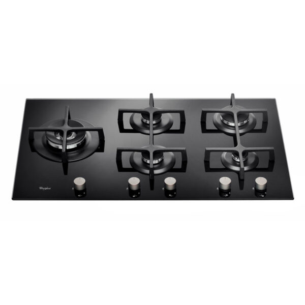 WHIRLPOOL GOA9523NB GAS ON GLASS HOB 90CM 5 BURNE Masons