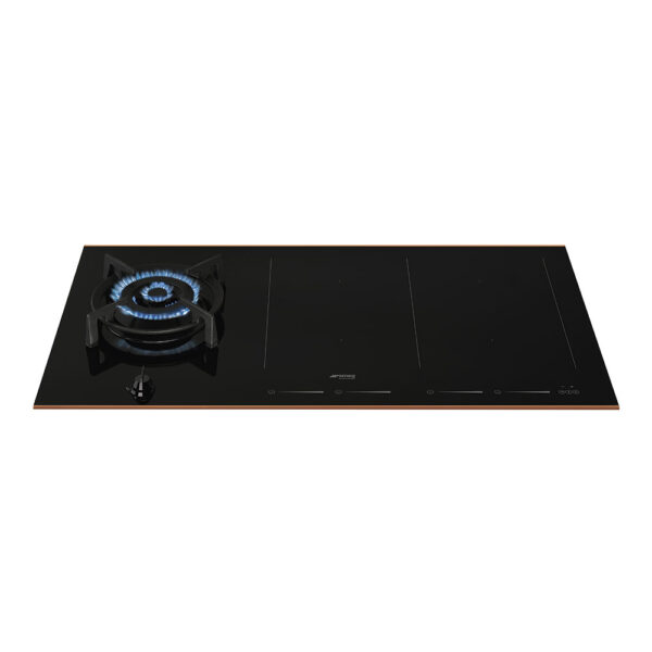 SMEG PM6912WLDR DOLCE GAS & INDUCTION HOB BLK GLA Masons