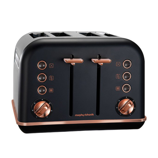 MORPHY RICHARDS 242104 4 SLICE ACCENTS BLACK TOASTER Masons