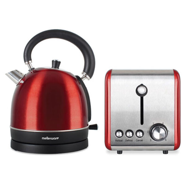 MELLERWARE 46042RD 2PCE RED KETTLE AND TOASTER Masons