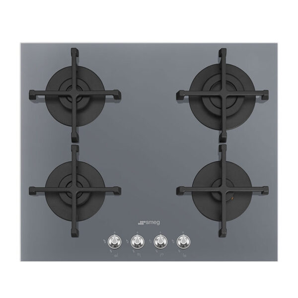 SMEG PV164SSA 60CM GAS HOB TEMPERED GLASS SILVER 4BNR