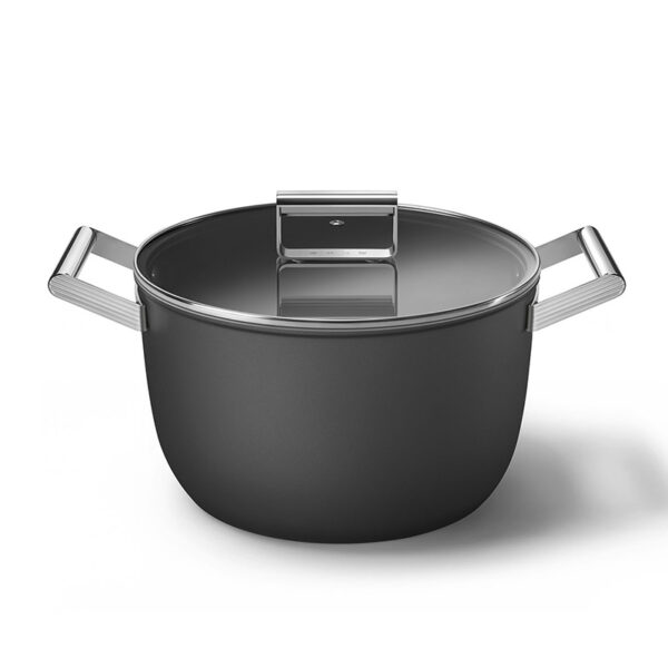 SMEG CKFC2611BLM CASSEROLE DISH 26CM W/LID BLACK Masons