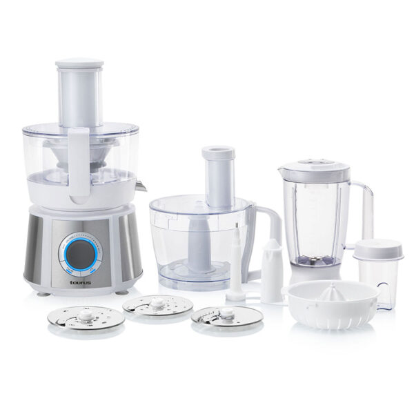 TAURUS 913110 S/STEEL FOOD PROCESSOR + ATTACHMENTS Masons