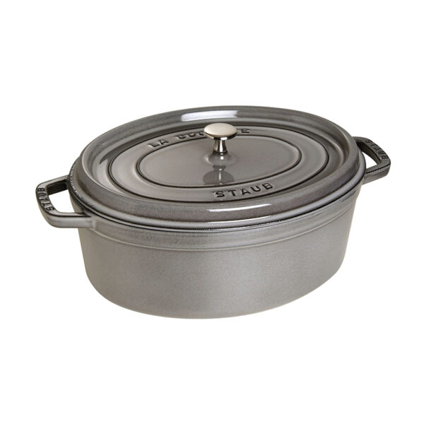 STAUB STB1103318 6.7L Oval Cast Iron Casserole, Grey