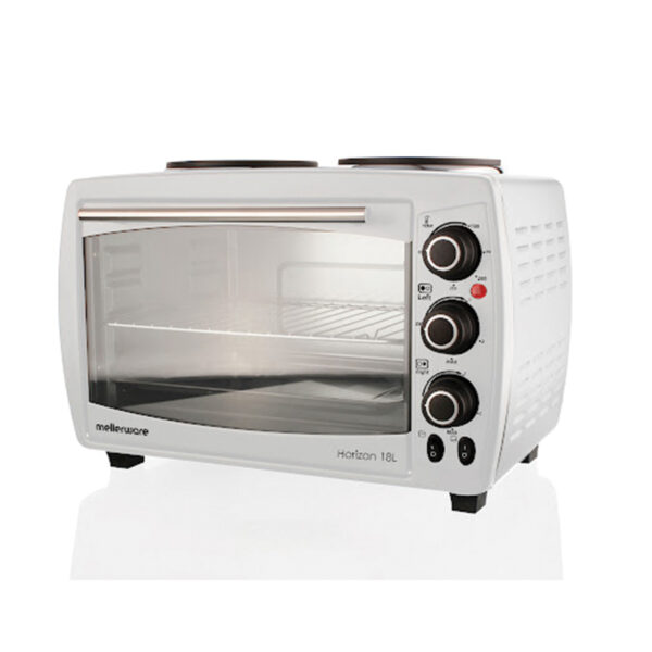 MELLERWARE 27803WH 18LT MINI OVEN + 2 PLATES WHITE