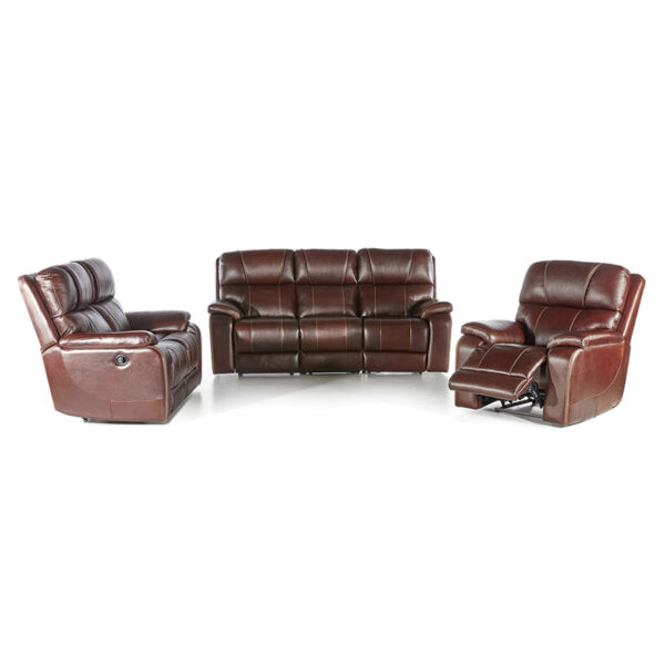 LAZBOY STRATTON 2 DIV COUCH WITH RECLINERS FULL LEATHER