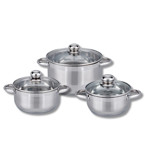 SALTON 190064 6PCE POT SET STAINLESS STEEL