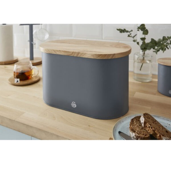 SWAN SKWA17512GRYN NORDIC SLATE GREY BREAD BIN - Image 2