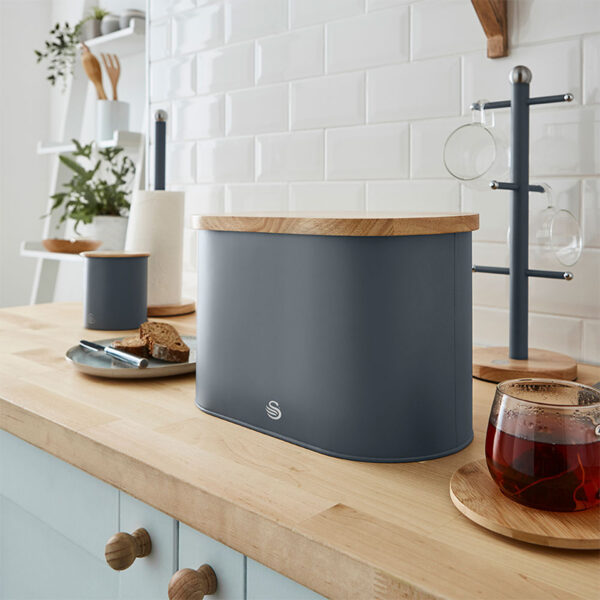 SWAN SKWA17512GRYN NORDIC SLATE GREY BREAD BIN - Image 3