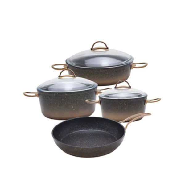 OMS 3105BROWN 7PCE GRANIET STYLE POT SET