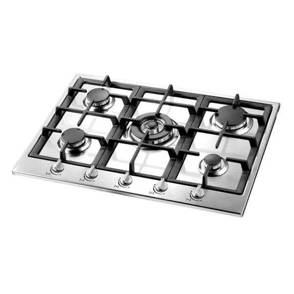 Faber - 75cm Stainless steel Gas Hob - Silver with Glass Top Masons