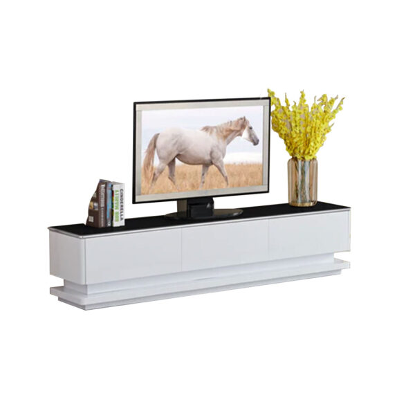 ALESSANDRA 99213-HCWT TV STAND WHITE WITH BLACK TOP Masons