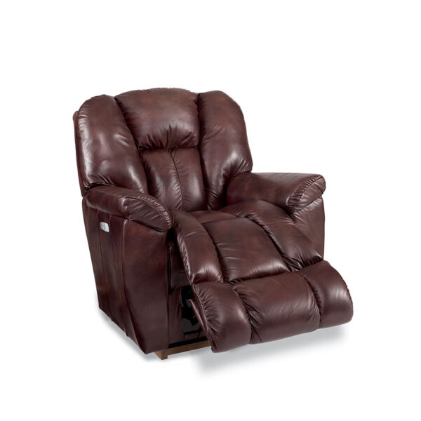 LAZBOY MAVERICK RECLINER CHROME LEVER FULL LEATHER