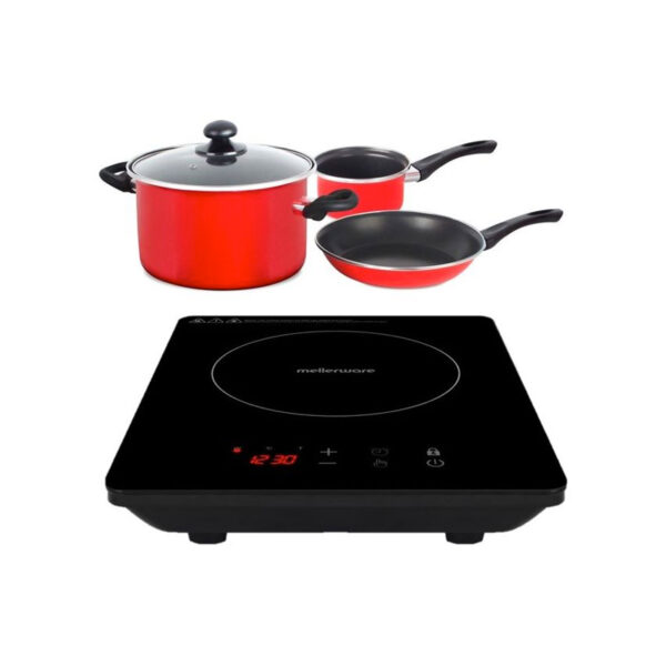 Mellerware 46004B 5 Piece Black Induction Cooker And Pot Set