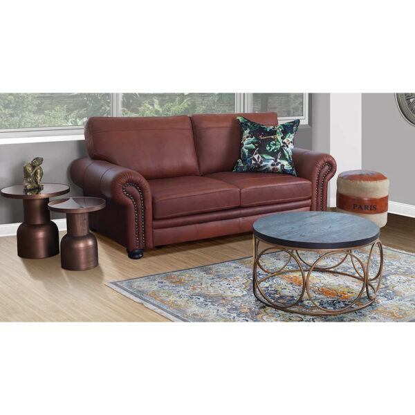 CLIFTON 2.5 DIVISION COUCH GENUINE LEATHER 1.5 SIENNA