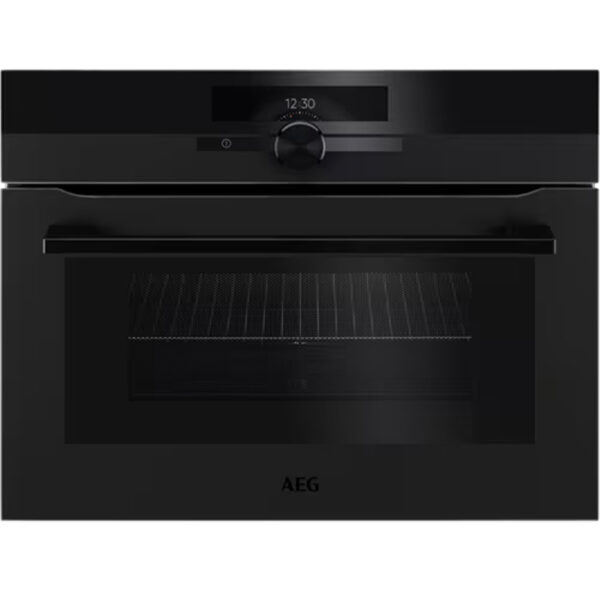 AEG KMK96700PT MATT BLACK COMBO QUICK 45CM OVEN WITH MWO Masons