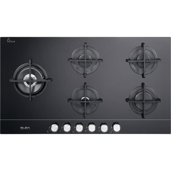 ELBA ELIO95-565CG 90CM 5 BNR GAS ON GLASS HOB Masons