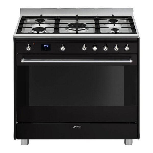 SMEG SSA91MABL2 90CM CONCERTO COOKER BLACK Masons