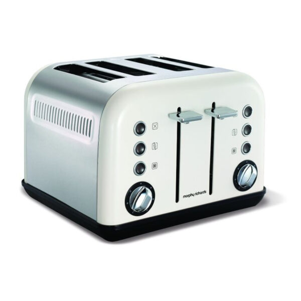 Morphy Richards 242005 Accents 4 Slice Toaster - White Masons