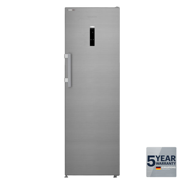 GRUNDIG GLPN 66820 X 60CM UPRIGHT FRIDGE - PEARL STEEL Masons