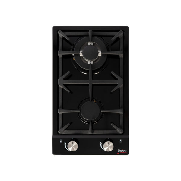 UNIVA UGH02B 2 BNR BLACK GAS HOB