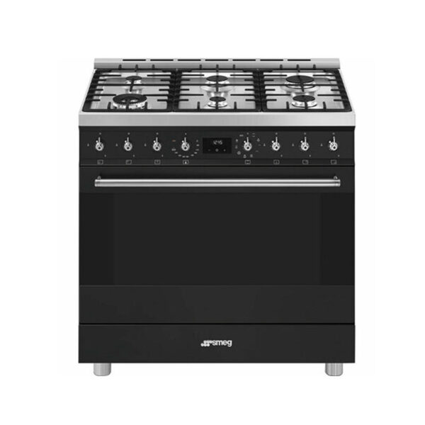 SMEG C9MAMBSSA2 90CM MATT BLACK 6 BURNER GAS/ELEC STOVE Masons