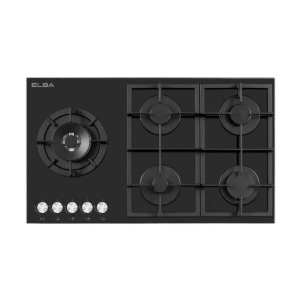 ELBA T90-565G 90CM 5 BURNER GAS ON GLASS HOB Masons