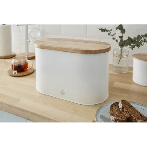 SWAN SKWA17512WHTN NORDIC WHITE BREAD BIN