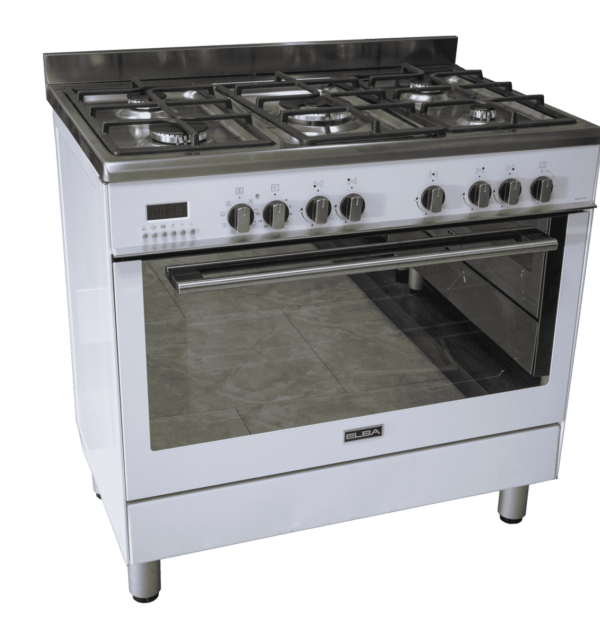 ELBA 9FX827WH FUSION 90CM 5 BURNER GAS STOVE Masons