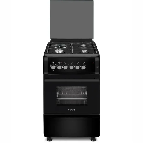 FERRE F5S31E3.T.B 50X60 3GAS, 1 ELECTRIC OVEN STOVE BLACK