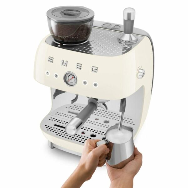 SMEG EGF03CREU ESPRESSO COFFEE MACHINE W/GRINDER CREAM - Image 2